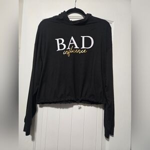 Small black uk2la hooded long sleeve top bad influence
